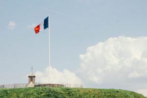 French flag on hill