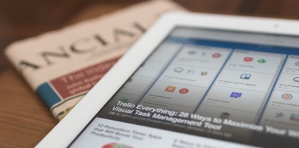 financial time newspaper on desk