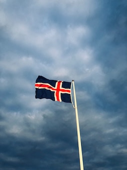 flag of iceland flying