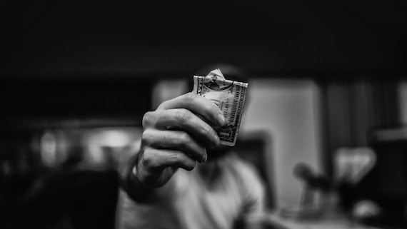 person holding money