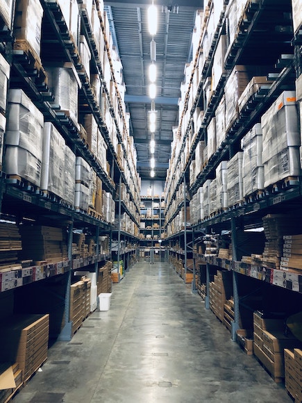 warehouse shelves