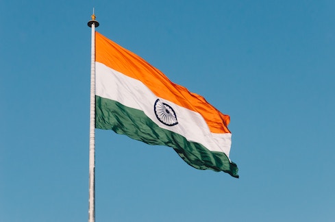 indian flag in the wind