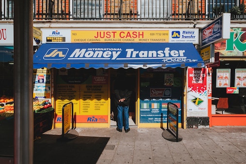 money transfer shop front