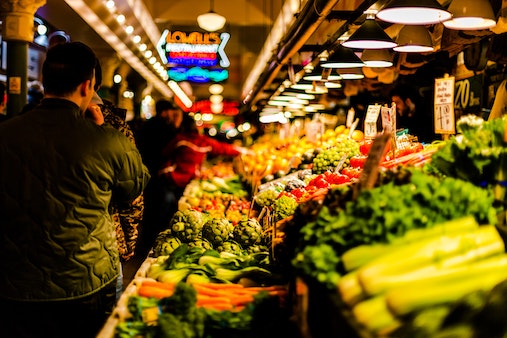 crowded supermarket