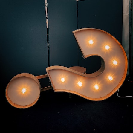 illuminated question mark