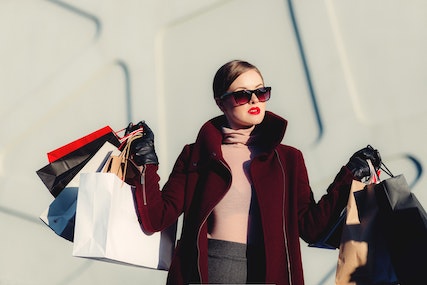 person shopping with bags