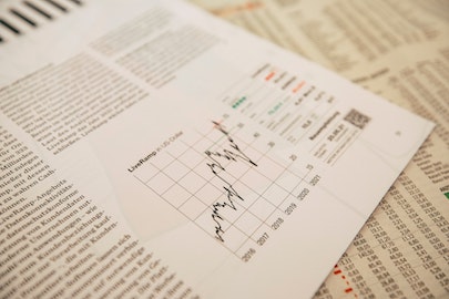 interest rate graph on paper