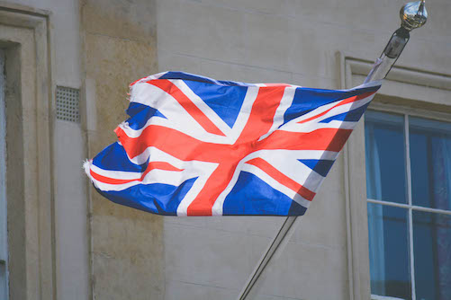 Union Jack Flag Flying